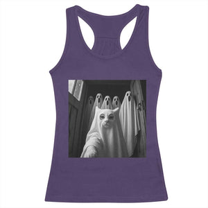 Funny Ghost Cat Halloween Meme Racerback Tank Top TS14 Purple Print Your Wear