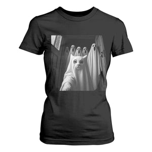 Funny Ghost Cat Halloween Meme T Shirt For Women TS14 Black Print Your Wear