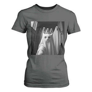 Funny Ghost Cat Halloween Meme T Shirt For Women TS14 Dark Heather Print Your Wear