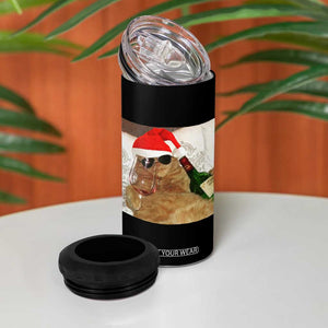 Funny Cat Drinking Wine Christmas 4 in 1 Can Cooler Tumbler TS14 Print Your Wear