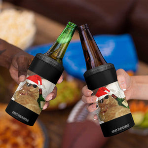 Funny Cat Drinking Wine Christmas 4 in 1 Can Cooler Tumbler TS14 Print Your Wear