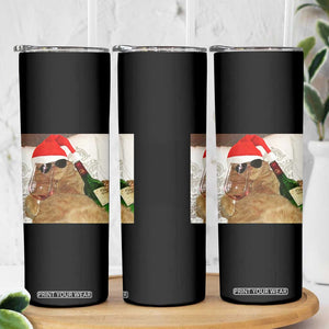 Funny Cat Drinking Wine Christmas Skinny Tumbler TS14 Print Your Wear