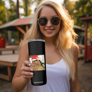 Funny Cat Drinking Wine Christmas Skinny Tumbler TS14 Print Your Wear