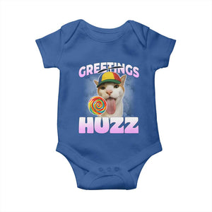 Funny Cat Meme Baby Onesie Greetings Huzz TS14 Royal Blue Print Your Wear