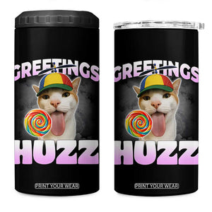 Funny Cat Meme 4 in 1 Can Cooler Tumbler Greetings Huzz TS14 One Size: 16 oz Black Print Your Wear