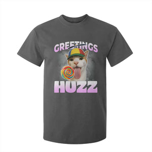 Funny Cat Meme T Shirt For Kid Greetings Huzz TS14 Dark Heather Print Your Wear