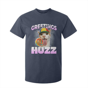 Funny Cat Meme T Shirt For Kid Greetings Huzz TS14 Navy Print Your Wear