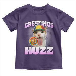 Funny Cat Meme Toddler T Shirt Greetings Huzz TS14 Purple Print Your Wear