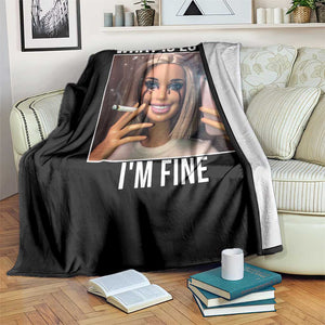 Doll Smoking Selfie Meme Throw Blanket What Is Love I Am Fine TS14 Print Your Wear