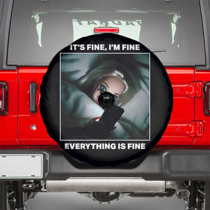Funny Doll Face Meme Spare Tire Cover It Is Fine I Am Fine Everything Is Fine TS14 Black Print Your Wear