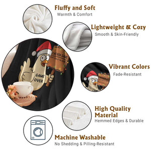 Chicken Game Christmas Throw Blanket Funny Do Not Look At The Chicken TS14 Print Your Wear