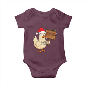 Chicken Game Christmas Baby Onesie Funny Do Not Look At The Chicken TS14 Maroon Print Your Wear