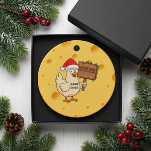 Chicken Game Christmas Ceramic Ornament Funny Do Not Look At The Chicken TS14 1pc Yellow Cheese Print Your Wear