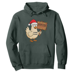 Chicken Game Christmas Hoodie Funny Do Not Look At The Chicken TS14 Dark Forest Green Print Your Wear