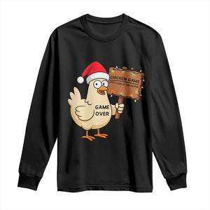 Chicken Game Christmas Long Sleeve Shirt Funny Do Not Look At The Chicken TS14 Black Print Your Wear