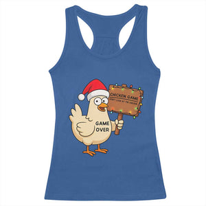 Chicken Game Christmas Racerback Tank Top Funny Do Not Look At The Chicken TS14 Royal Blue Print Your Wear