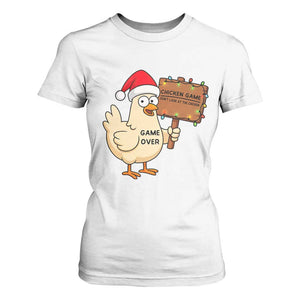 Chicken Game Christmas T Shirt For Women Funny Do Not Look At The Chicken TS14 White Print Your Wear