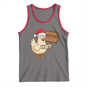 Chicken Game Christmas Tank Top Funny Do Not Look At The Chicken TS14 Deep Heather Red Print Your Wear