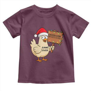 Chicken Game Christmas Toddler T Shirt Funny Do Not Look At The Chicken TS14 Maroon Print Your Wear