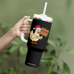 Chicken Game Christmas Tumbler With Handle Funny Do Not Look At The Chicken TS14 Print Your Wear