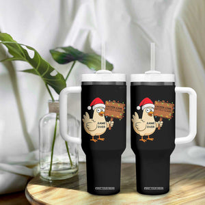 Chicken Game Christmas Tumbler With Handle Funny Do Not Look At The Chicken TS14 Print Your Wear