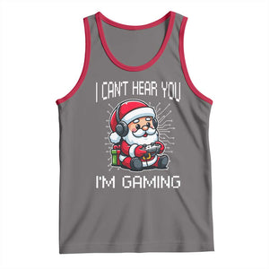 Funny Santa Gamer Christmas Tank Top I Can Not Hear You I Am Gaming TS14 Deep Heather Red Print Your Wear