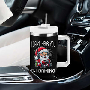 Funny Santa Gamer Christmas Tumbler With Handle I Can Not Hear You I Am Gaming TS14 Print Your Wear