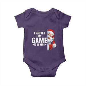 Funny Santa Gamer Christmas Baby Onesie I Paused My Game To Be Here TS14 Purple Print Your Wear