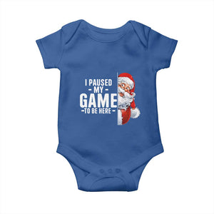 Funny Santa Gamer Christmas Baby Onesie I Paused My Game To Be Here TS14 Royal Blue Print Your Wear