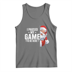 Funny Santa Gamer Christmas Tank Top I Paused My Game To Be Here TS14 Black Heather Print Your Wear