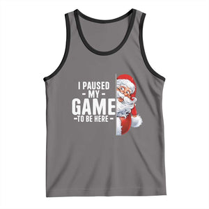 Funny Santa Gamer Christmas Tank Top I Paused My Game To Be Here TS14 Deep Heather Black Print Your Wear