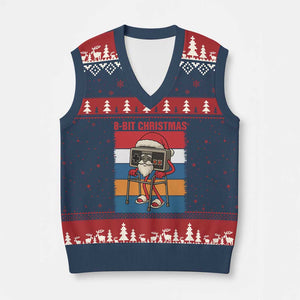 Funny Old Gamer Xmas V-Neck Knit Sweater Vest Retro 80s 90s Video Game TS14 Navy Red Print Your Wear