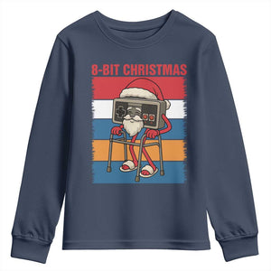 Funny Old Gamer Christmas Youth Sweatshirt Retro 80s 90s Video Game TS14 Navy Print Your Wear