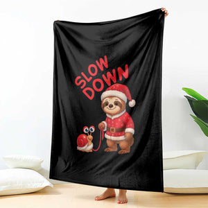 Funny Sloth Snail Christmas Throw Blanket Slow Down Xmas TS14 Print Your Wear