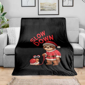 Funny Sloth Snail Christmas Throw Blanket Slow Down Xmas TS14 Print Your Wear