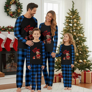 Funny Sloth Snail Christmas Plaid Pajama Set Slow Down Xmas TS14 Blue Plaid Print Your Wear