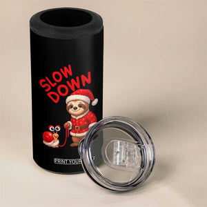 Funny Sloth Snail Christmas 4 in 1 Can Cooler Tumbler Slow Down Xmas TS14 Print Your Wear