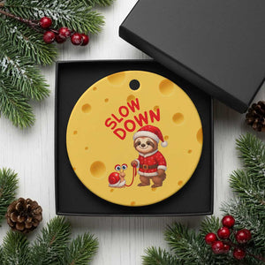 Funny Sloth Snail Christmas Ceramic Ornament Slow Down Xmas TS14 1pc Yellow Cheese Print Your Wear