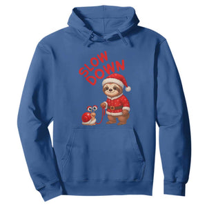 Funny Sloth Snail Christmas Hoodie Slow Down Xmas TS14 Royal Blue Print Your Wear