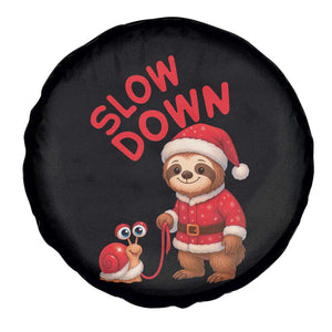 Funny Sloth Snail Christmas Spare Tire Cover Slow Down Xmas TS14 Print Your Wear