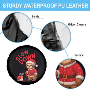 Funny Sloth Snail Christmas Spare Tire Cover Slow Down Xmas TS14 Print Your Wear