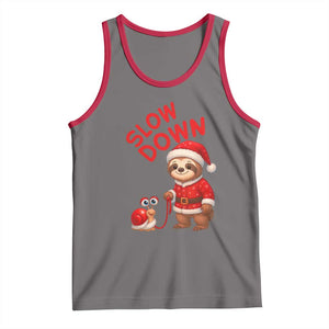 Funny Sloth Snail Christmas Tank Top Slow Down Xmas TS14 Deep Heather Red Print Your Wear