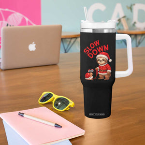 Funny Sloth Snail Christmas Tumbler With Handle Slow Down Xmas TS14 Print Your Wear