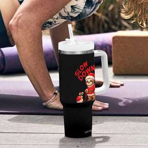 Funny Sloth Snail Christmas Tumbler With Handle Slow Down Xmas TS14 Print Your Wear