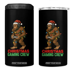 Funny Bigfoot Gamer Christmas 4 in 1 Can Cooler Tumbler TS14 One Size: 16 oz Black Print Your Wear