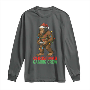 Funny Bigfoot Gamer Christmas Long Sleeve Shirt TS14 Dark Heather Print Your Wear