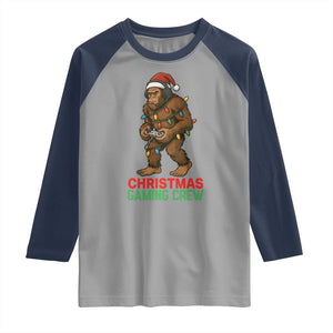 Funny Bigfoot Gamer Christmas Raglan Shirt TS14 Sport Gray Navy Print Your Wear