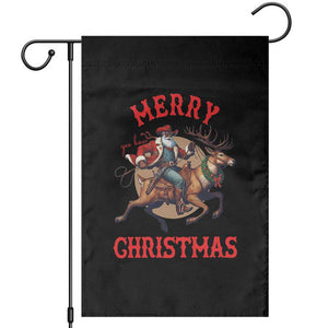 Black Santa Claus Garden Flag African American Cowboy Christmas - Print Your Wear