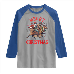 Black Santa Claus Raglan Shirt African American Cowboy Christmas TS14 Sport Gray Royal Print Your Wear