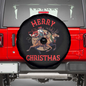 Black Santa Claus Spare Tire Cover African American Cowboy Christmas TS14 Black Print Your Wear